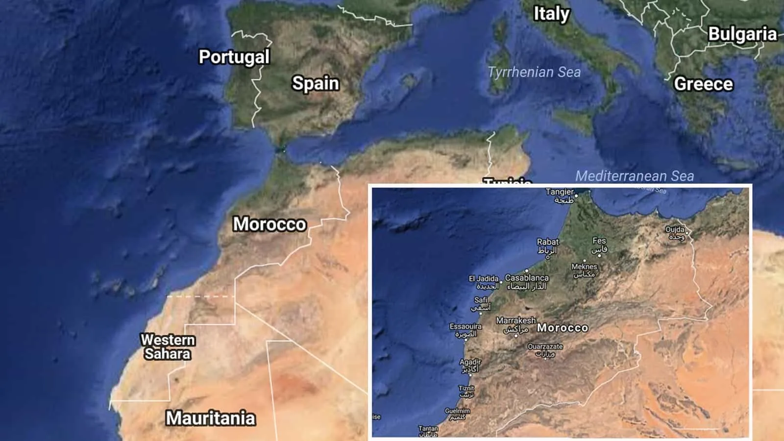 Campervan travel in Morocco - map of Morocco