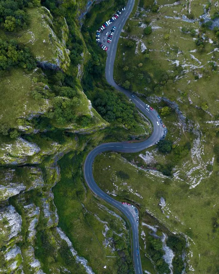 cheddar gorge aerial view