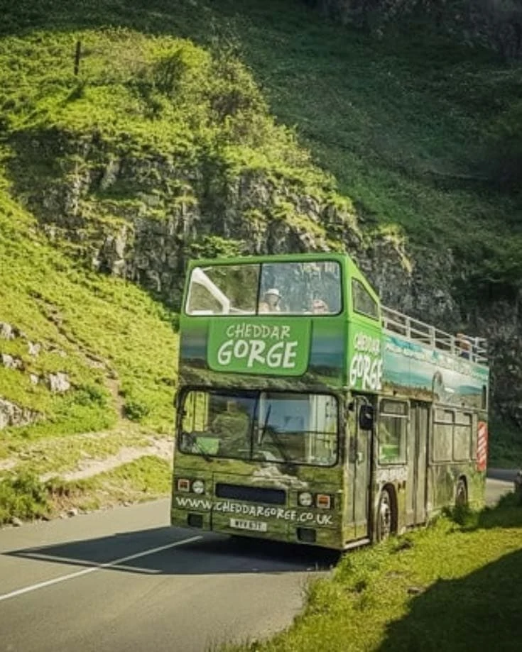 cheddar gorge open top bus