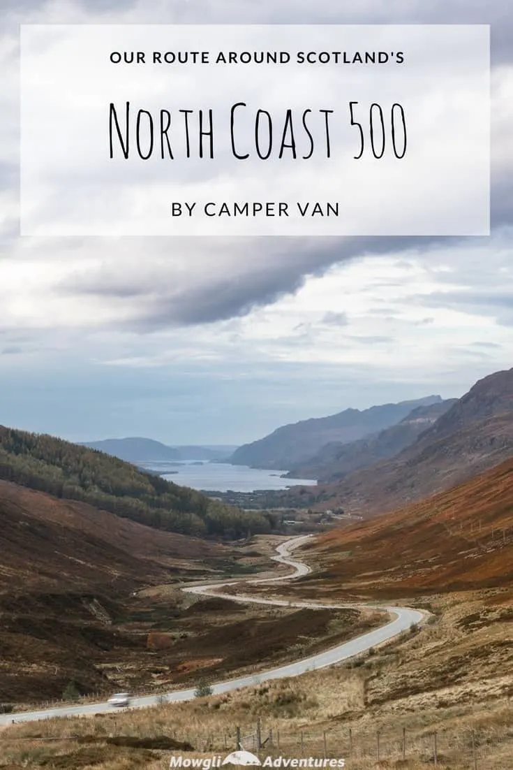 Our NC500 route by camper van was jam packed with stunning scenery, free overnight camping and fantastic drives! Get inspired here! Take a look at our full NC500 route with hints, tips and inspiration to help you plan your own North Coast 500 road trip. #NC500