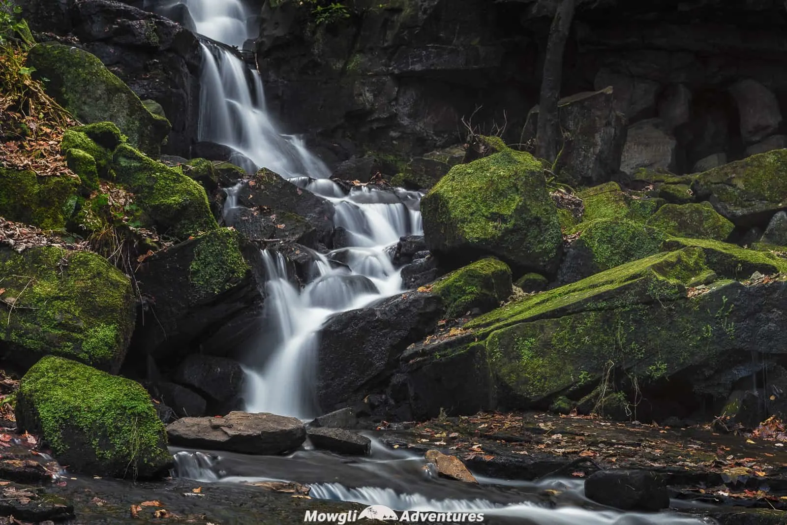 Long exposure photo of Lumsdale Waterfalls