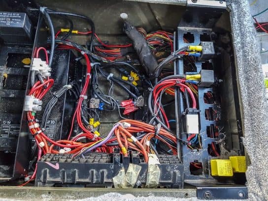 wiring underneath seat in Sprinter campervan electrics