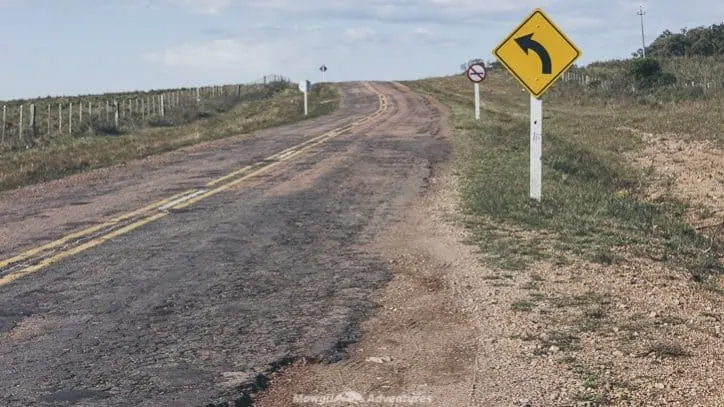 Driving in Uruguay - country roads