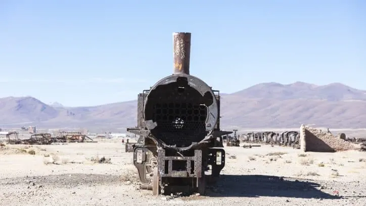 Uyuni train cemetery lies at 3700 metres above sea level just outside of Uyuni. Don't miss it if you're planning to visit the salt flats.