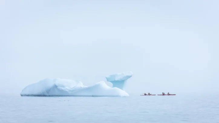 Antarctica on an expedition cruise - sea kayaking
