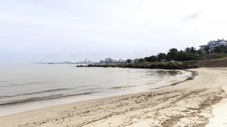 The sweeping sands of Playa de los Ingleses beach Montevideo Uruguay