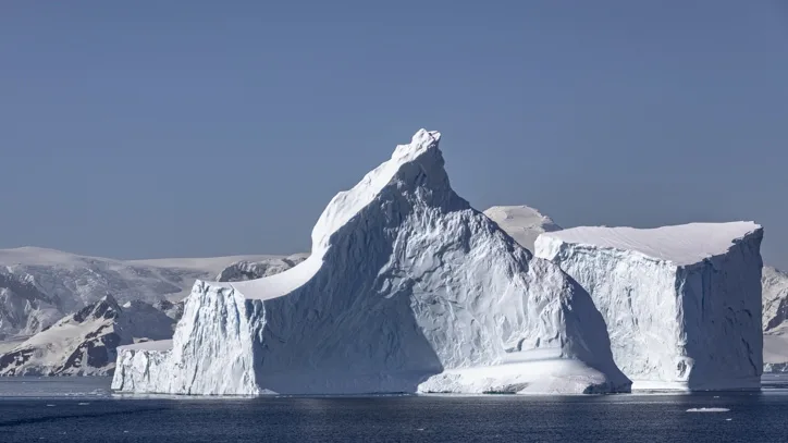 huge icebergs on a trip to Antarctica