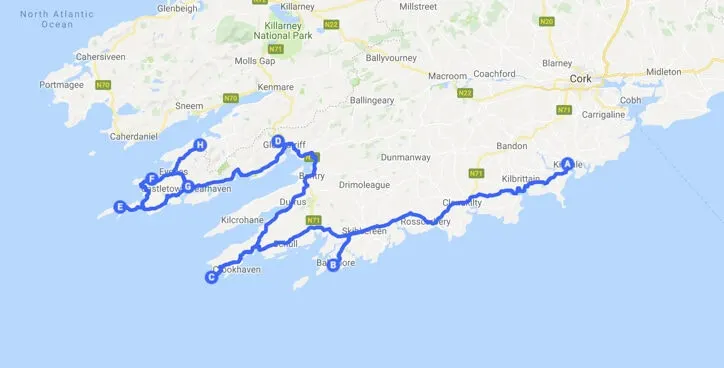 Road Map Of West Cork The Best Scenic Drives In Cork, Ireland's Wild Atlantic Way