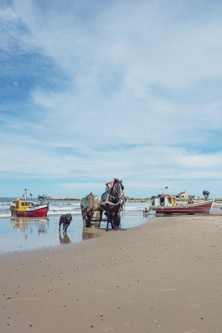fishermen retun to the beaches at Playa de lo pescadores