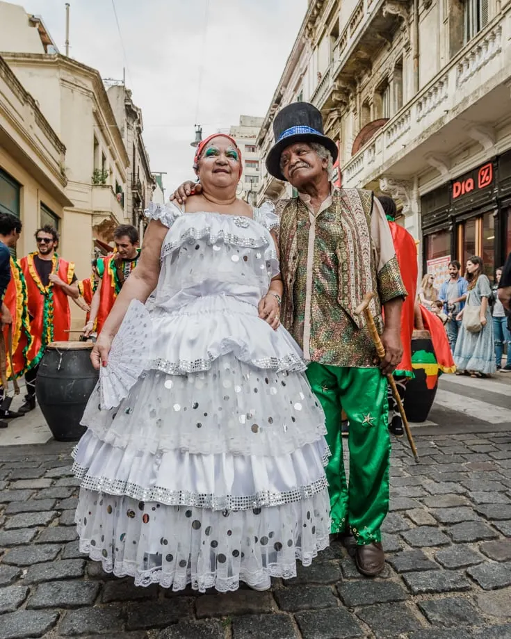 Candombe characters in costumes