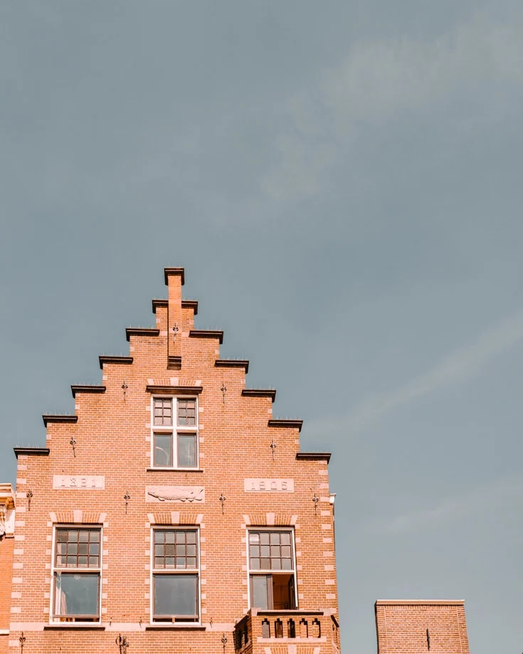 Typical Dutch building near Amsterdam