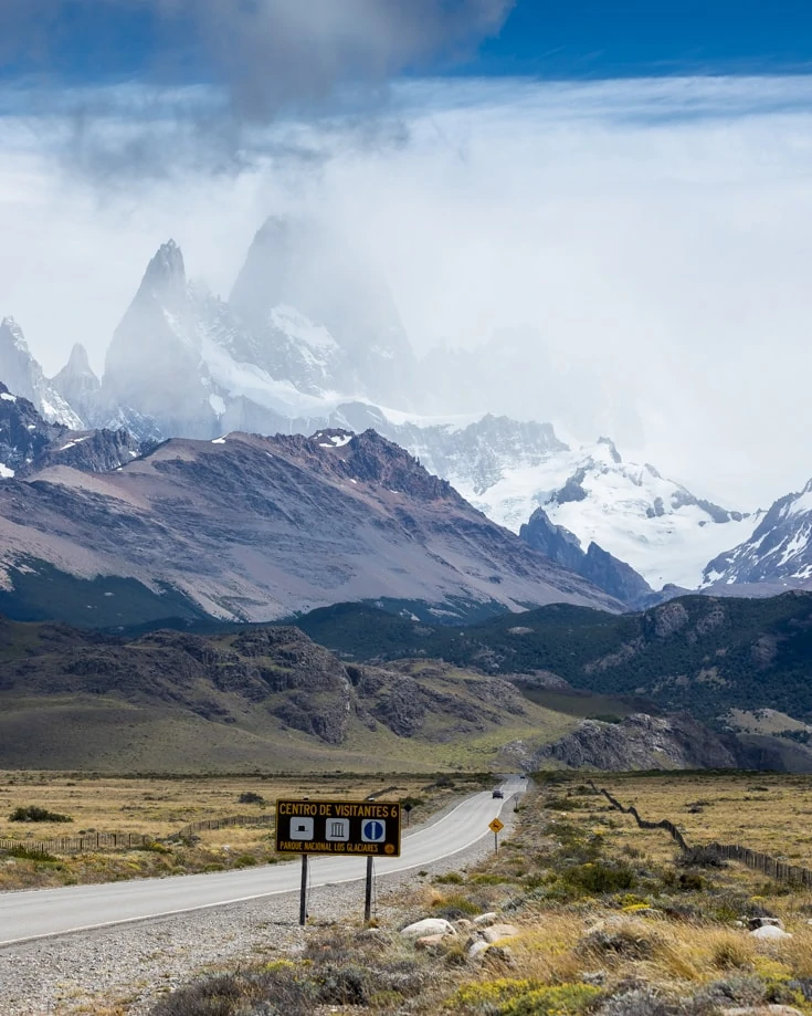 road in Argentina leading to Mount Fitz Roy