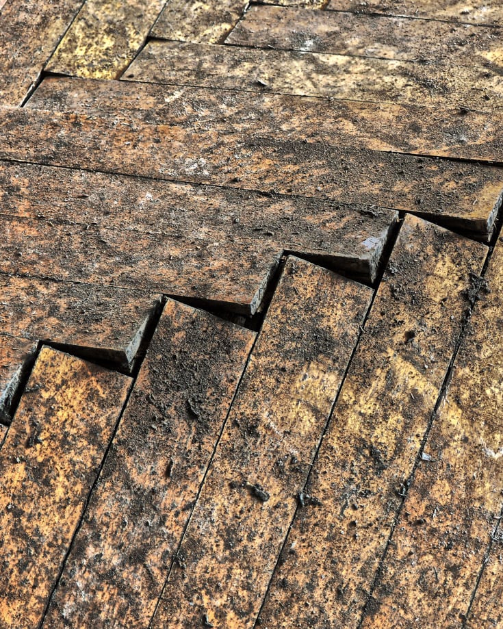 water damaged wooden flooring