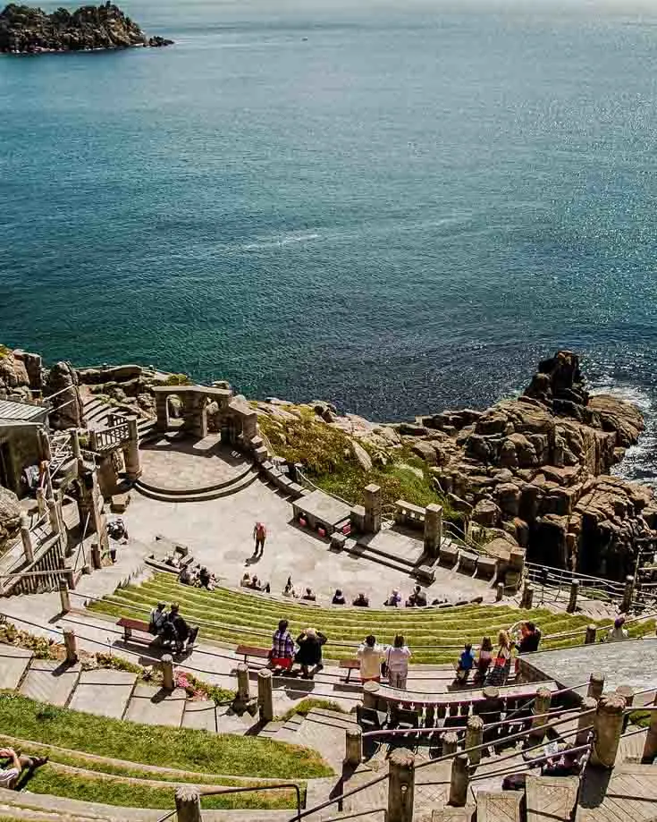 The Minack theatre as seen from the viewing platform