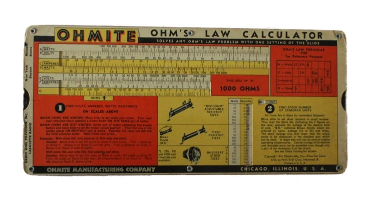 Old fashioned Ohm's law calculator