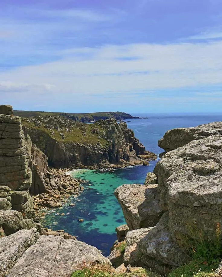 Coastal views along the south west coastal path in Cornwall
