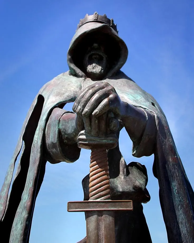 King Arthur statue at Tintagel Cornwall