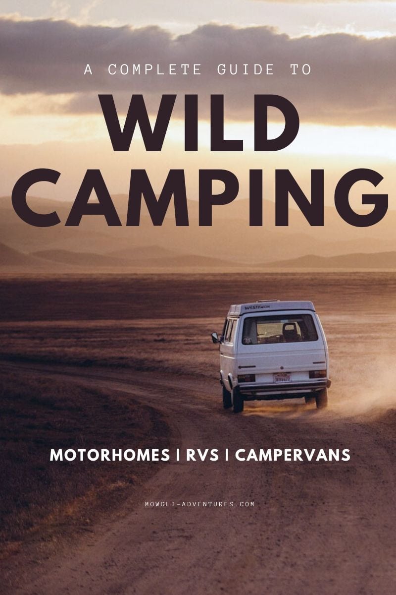 Wild camping for motorhomes & camper vans pin image
