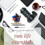 van life essentials packing list pin image