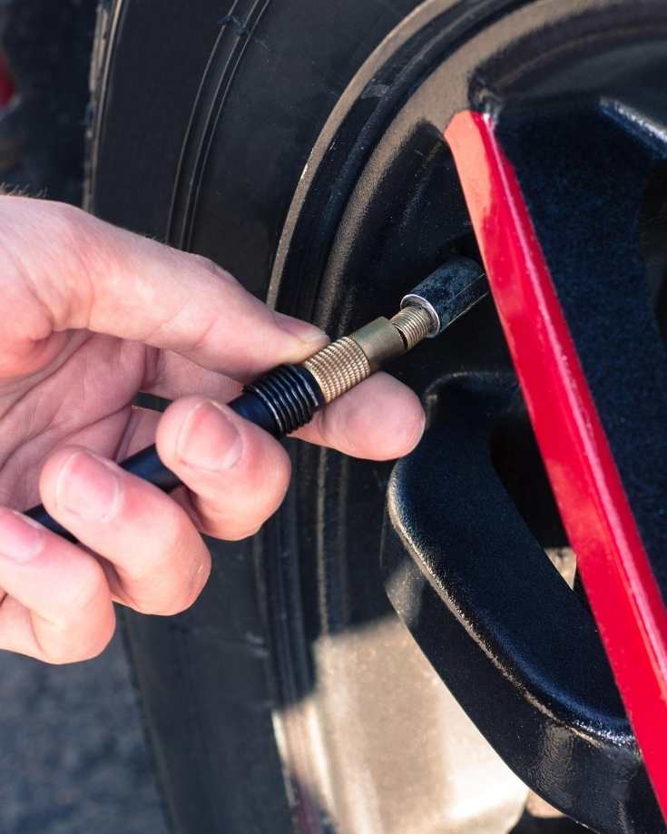 Releasing air pressure from tyres