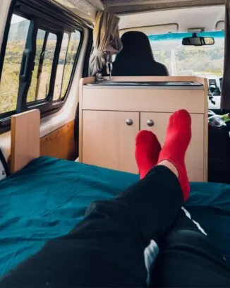 Living in a van in winter is comfortable with a diesel heater