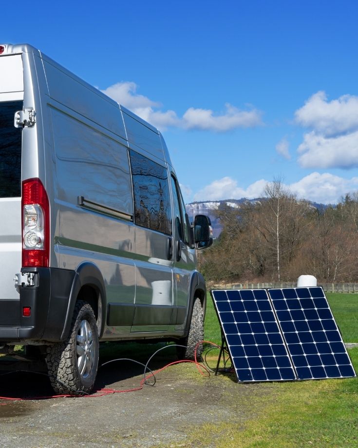 Charging a leisure battery - portable rv  solar panels