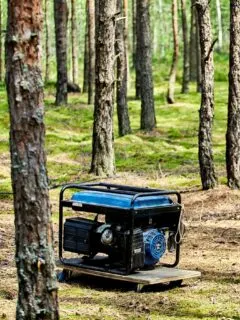 generator in a forest, clean energy is better for our environment and health