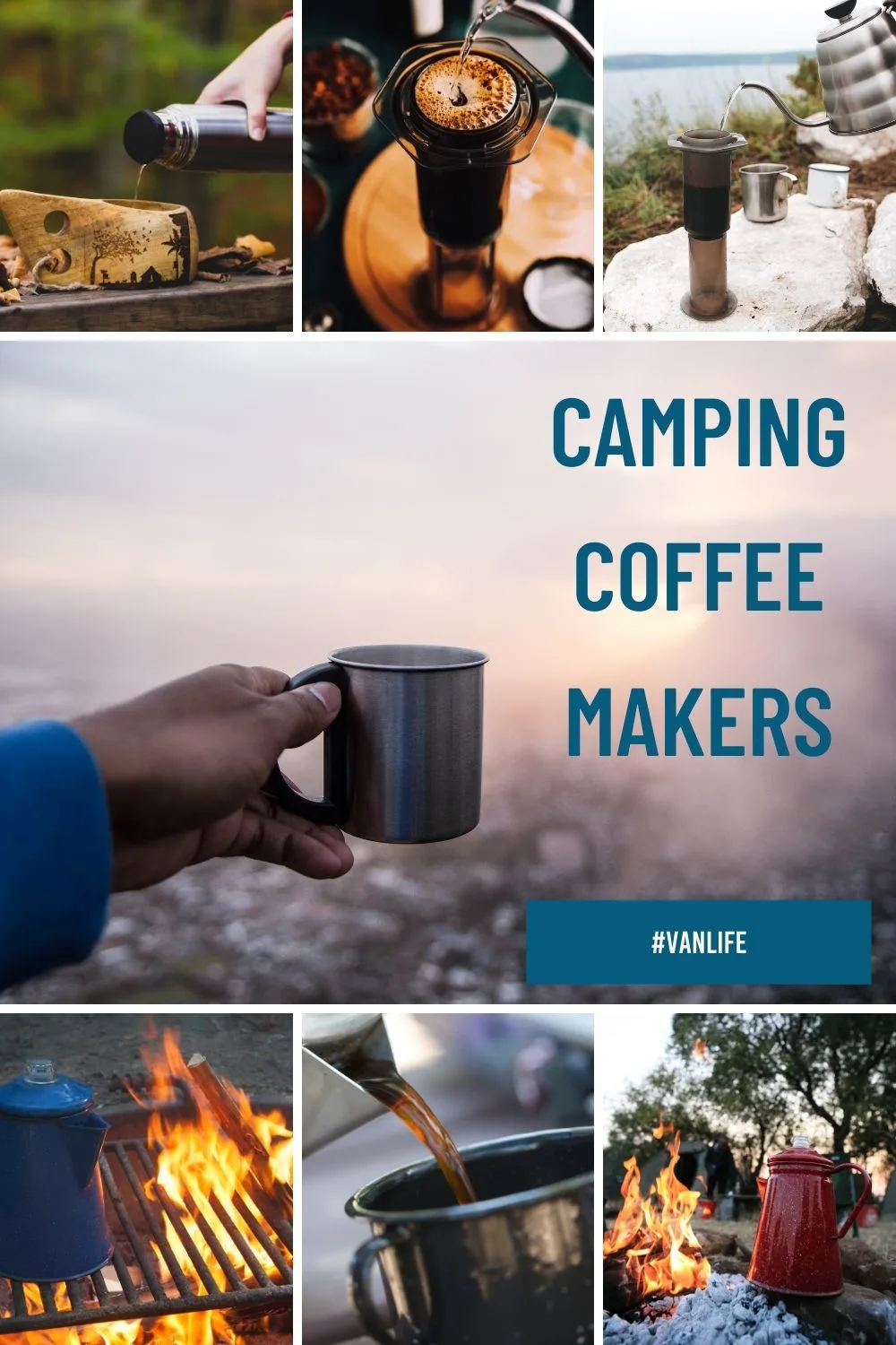 8 Best Camping Coffee Makers for campervans, van life, rv living & camping for pinterest