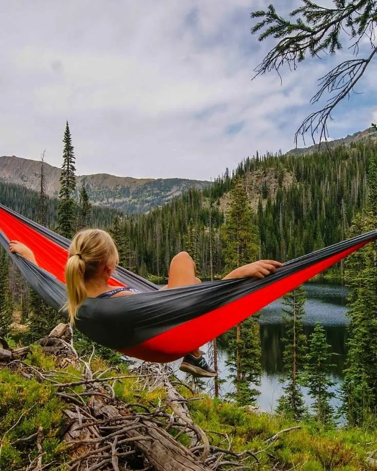 Brazilian style hammocks gather at each end and are ideal for sleeping on