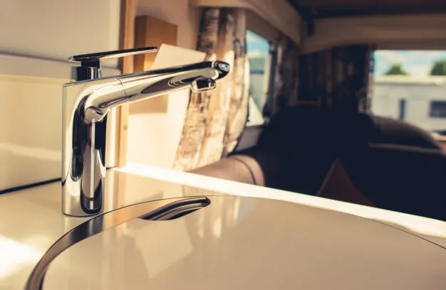 RV kitchen tap in RV