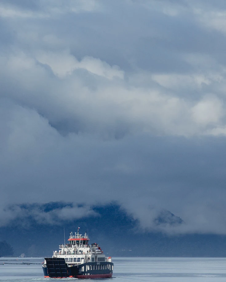 ferry on the carretera austral