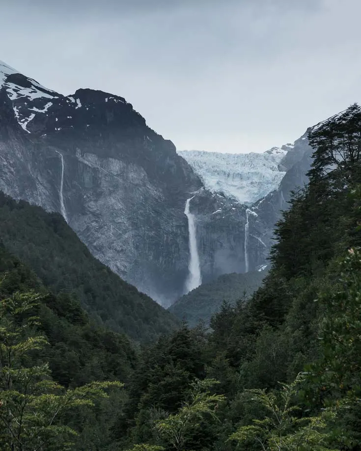 View of the Hanging Glacier in Chile