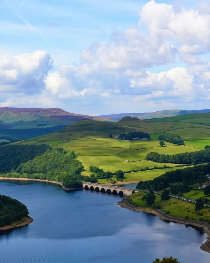 Aerial Photo of Ladybower Reservoir in the English Peak District 
