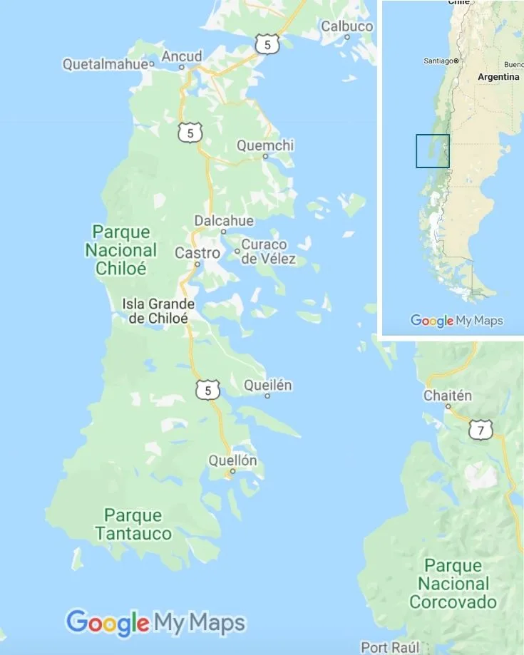 where is chiloe island - map