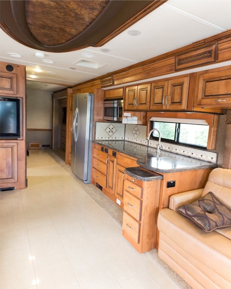 hige interior space of large class A RV
