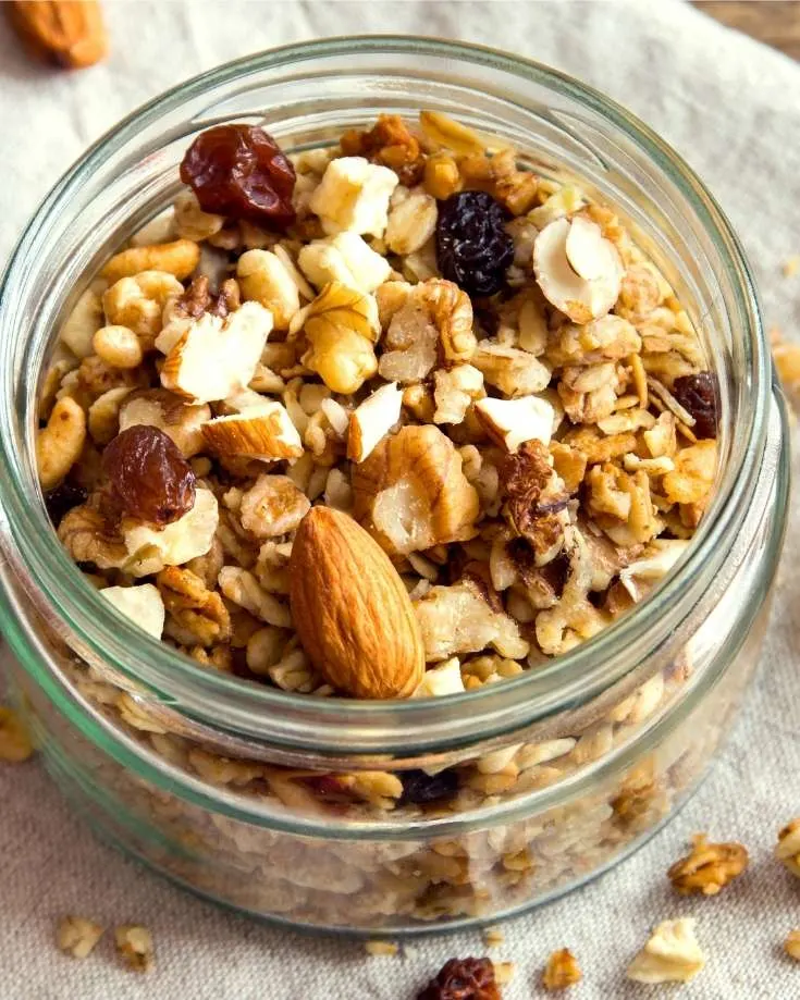 Trail mix makes a delicious snack for camping and needs no 
 refrigeration