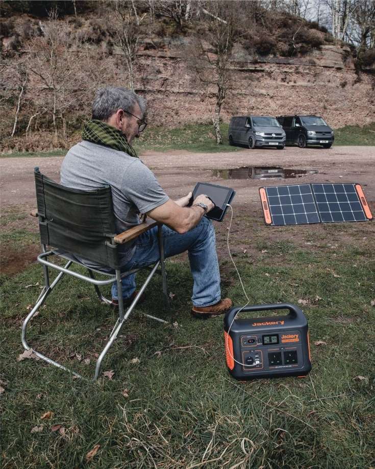 charging appliances in the field with the Jackery 1000