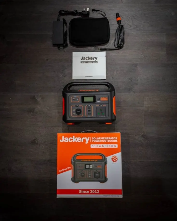 Jackery 500 Solar Generator Review What's in the box