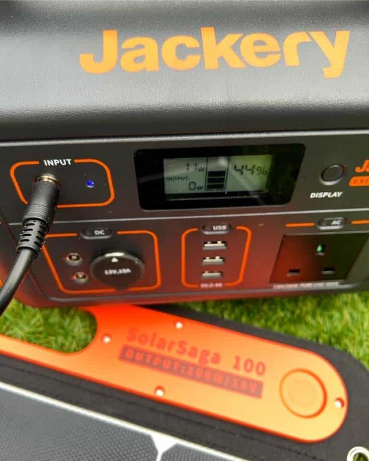 Jackery 500 Solar Generator Close up of outputs