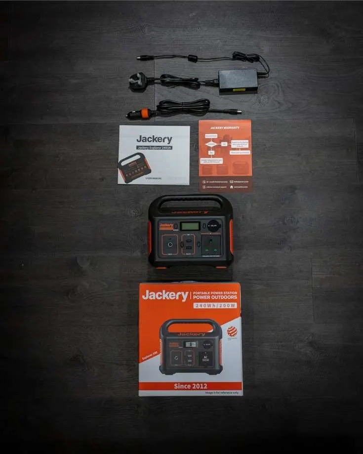 What's included with a Jackery 240 solar generator