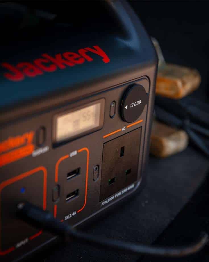 close up of the Jackery 240 power station