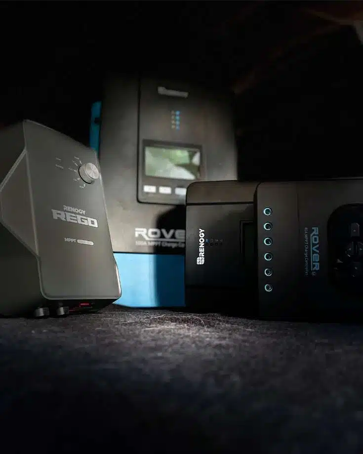 An array of Renogy Solar Charge Controllers showcasing the various models in the series.