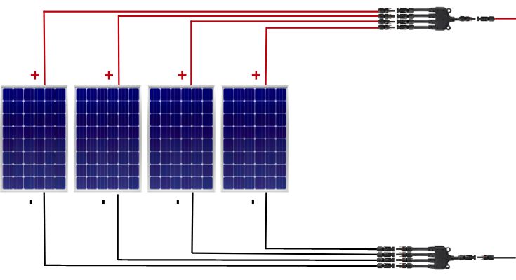 diagram showing wiring solar panels in parallel