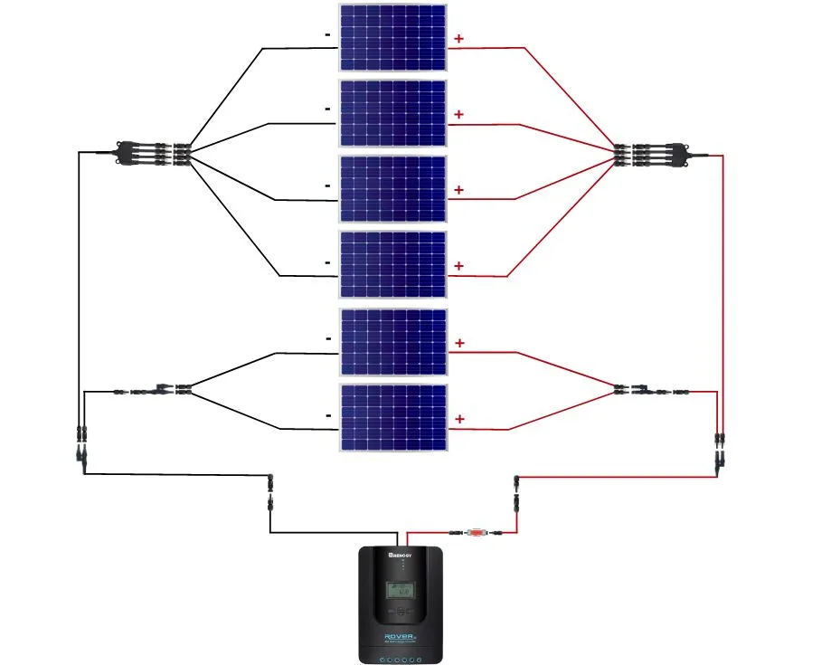 wiring solar panels in parallel with multiple MC4 branch connectors