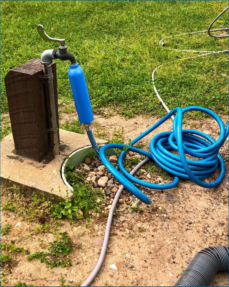 Using a garden hose to prime RV water pump