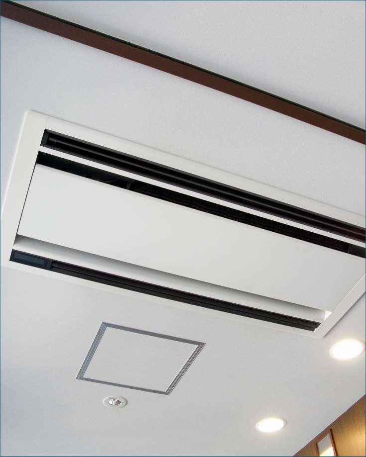 A clean and well-maintained RV air conditioner unit.